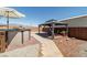 Backyard featuring an above ground pool with desert-friendly landscaping at 111 Magnolia Blvd, Pahrump, NV 89048