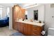 Bright bathroom featuring a generous vanity with plenty of storage and a view to the bedroom at 200 W Sahara Ave # 1703, Las Vegas, NV 89102