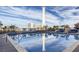Rooftop pool with Stratosphere view and patio furniture at 200 W Sahara Ave # 1703, Las Vegas, NV 89102
