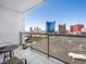 Stunning city views from the balcony with seating and a table at 200 W Sahara Ave # 1703, Las Vegas, NV 89102