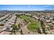 An aerial view of the residential community and its proximity to the golf course at 2108 Willow Wren Dr, North Las Vegas, NV 89084