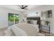 Virtually staged bedroom with balcony view at 2180 Palora Ave, Las Vegas, NV 89169