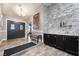 Elegant home entryway with a dry bar, sophisticated decor, and stylish flooring at 3099 Palmdesert Way, Las Vegas, NV 89120