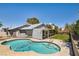 Backyard view showcasing a private pool and patio area with ample space for outdoor relaxation and entertaining at 318 Heather Dr, Henderson, NV 89002