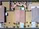 Aerial view of the property showcasing the roof, landscaping, and surrounding neighborhood at 3543 E Malheur Ave, Pahrump, NV 89061