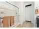 Bright bathroom showcasing a glass enclosed shower and neutral tile at 3543 E Malheur Ave, Pahrump, NV 89061