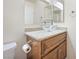 Bathroom features a glass vessel sink, granite counters, and ample cabinet space at 4521 Crimson Leaf Dr, Las Vegas, NV 89130