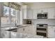 Bright kitchen features white cabinets, granite countertops, and stainless steel appliances at 5112 Onion Creek Ln, Las Vegas, NV 89113