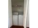Convenient laundry area featuring appliances neatly tucked away in a closet at 523 Cabis Bay St, Las Vegas, NV 89178