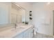Stylish bathroom featuring a glass shower, open shelving, and modern fixtures at 5321 Brayden Ct, Las Vegas, NV 89131