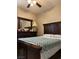 Bedroom showcasing a decorative headboard, and patterned bedspread at 5550 Jinan St, Las Vegas, NV 89148