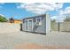 Exterior view of a shed in backyard, offering ample storage and workspace at 564 Lampshire Ln, Pahrump, NV 89060