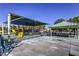 Well-maintained community playground featuring various play structures, covered picnic area at 5862 Bluthe Bridge Ave, Las Vegas, NV 89141