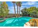 Inviting pool area with palm trees and lush landscaping, perfect for relaxation and outdoor enjoyment at 6227 Orto Vaso Ave, Las Vegas, NV 89131
