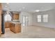 Open floor plan kitchen and living room area featuring recessed lighting and sliding door at 6622 Colorado Spruce St, Las Vegas, NV 89149