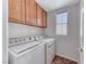 Convenient laundry room with included washer and dryer, offering ease and efficiency for household chores at 7892 Villa Salsa Ave, Las Vegas, NV 89131