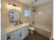 Bright bathroom with updated vanity, shower, and tub at 8720 Prairie Hill Dr, Las Vegas, NV 89134