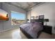 Well-lit bedroom with city views, featuring a comfortable bed and modern furnishings at 900 Las Vegas Blvd # 715, Las Vegas, NV 89101
