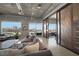 Spacious living room with large windows providing abundant natural light and city views at 900 Las Vegas Blvd # 715, Las Vegas, NV 89101