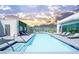 Gorgeous rooftop pool with lounge chairs, city views, and luxurious amenities at 900 Las Vegas Blvd # 715, Las Vegas, NV 89101