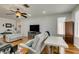 Cozy living room with hardwood floors and recessed lighting offering ample seating at 2114 High Mesa Dr, Henderson, NV 89012