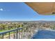 Enjoy panoramic city views from this condo's spacious balcony at 3111 Bel Air Dr # 16D, Las Vegas, NV 89109
