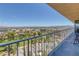 Expansive balcony view overlooking the city skyline, trees, and community at 3111 Bel Air Dr # 16D, Las Vegas, NV 89109
