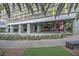 Hotel entrance featuring modern architecture, landscaping, and covered entryway, offering a luxurious arrival experience at 4381 W Flamingo Rd # 1101, Las Vegas, NV 89103