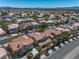 Wide aerial shot revealing a neighborhood with well-spaced homes and tree-lined streets at 4607 El Camino Cabos Dr, Las Vegas, NV 89147