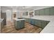 Spacious kitchen with new appliances, quartz countertops, and a center island at 4607 El Camino Cabos Dr, Las Vegas, NV 89147
