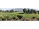 Scenic view of a lush green golf course with mountain backdrop, as seen from backyard landscaping at 7448 Lintwhite St, North Las Vegas, NV 89084