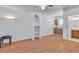 Spacious room with hardwood floors, vanity and custom shelving at 1158 E Hacienda Ave, Las Vegas, NV 89119