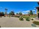 Spacious backyard with trees, shrubs, and a gravel ground cover at 1182 Thomas Bay Cir, Logandale, NV 89021