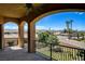 Spacious arched balcony offering stunning views of the surrounding landscape at 1182 Thomas Bay Cir, Logandale, NV 89021