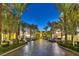 Charming street view lined with palm trees and lush greenery, showcasing a well-maintained and inviting neighborhood at 2185 High Mesa Dr, Henderson, NV 89012