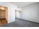 Neutral bedroom features mirrored closet, new carpet, and fresh white walls at 2201 Ramsgate Dr # 128, Henderson, NV 89074