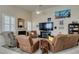 Spacious living room with ample seating, media center, and a cozy fireplace at 2543 Farmington Ave, Las Vegas, NV 89120