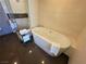 Modern bathroom with a soaking tub, glass shower, and contemporary fixtures at 2600 W Harmon Ave # 20034, Las Vegas, NV 89158