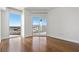 Bedroom with hardwood floors and bright windows with views of the city at 2777 Paradise Rd # 2605, Las Vegas, NV 89109