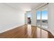 Bright bedroom with hardwood floors and large bright windows overlooking the city at 2777 Paradise Rd # 2605, Las Vegas, NV 89109