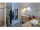 Functional bathroom with double sink, shower and neutral walls at 3061 Brockington Dr, Las Vegas, NV 89120