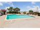 Community pool with clear blue water and surrounding green landscape under sunny sky at 317 E Van Wagenen St, Henderson, NV 89015
