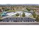 A high aerial view of a school with a parking lot and a geometric playground at 3941 Boca Grande Ave, Las Vegas, NV 89120