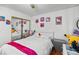 Bedroom with a mirrored closet and unique character details at 3941 Boca Grande Ave, Las Vegas, NV 89120
