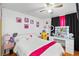 Quirky bedroom featuring a ceiling fan and a playful Hello Kitty theme at 3941 Boca Grande Ave, Las Vegas, NV 89120
