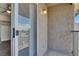 Balcony featuring stucco exterior and a sliding glass door to the bedroom at 433 Sellers Pl, Henderson, NV 89011