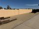 Spacious backyard, fully gravel-covered, with brick fence, offering low-maintenance landscaping at 4455 W Ford Ave, Las Vegas, NV 89139
