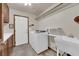 Well-equipped laundry room with washer, dryer, utility sink, cabinets, and convenient folding counter at 4455 W Ford Ave, Las Vegas, NV 89139