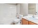 Standard bathroom features a shower-tub combo and vanity sink at 8266 Lincoln Valley St, Las Vegas, NV 89123