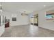 Living area featuring tile floors with a view of the yard at 9198 Harbin Ave, Las Vegas, NV 89148
